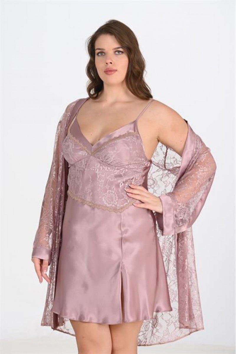 Ahu 2li Vizon Sabahlık Takımı Bigsize 6205