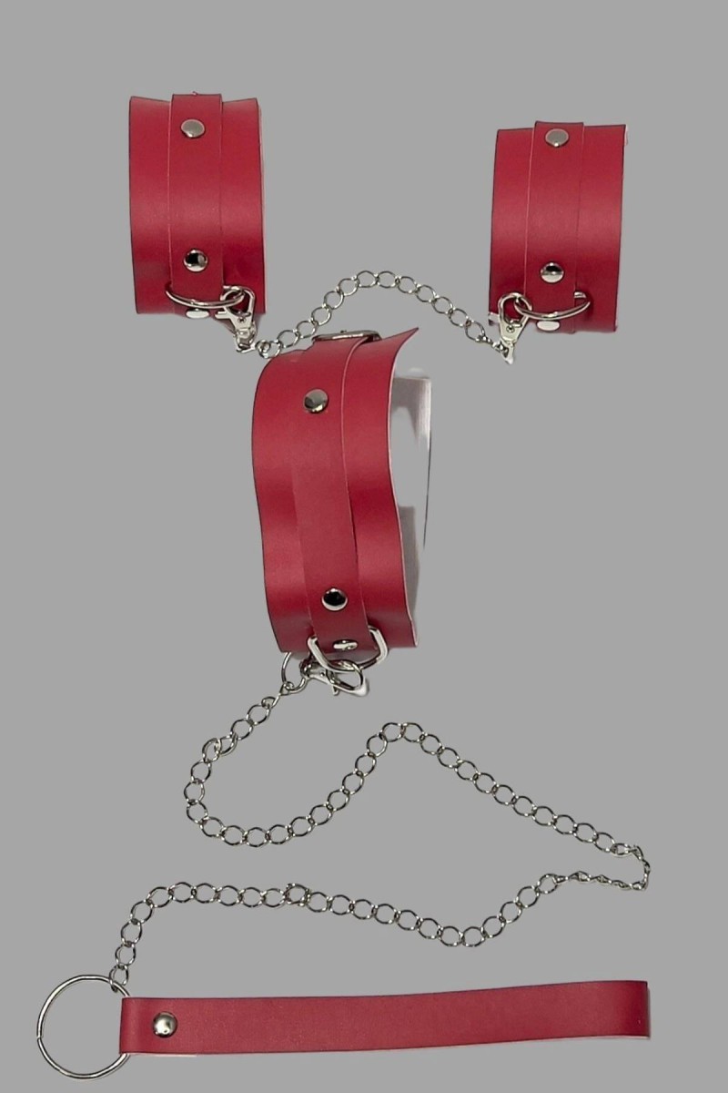 Arias Closet Kırmızı Kelepce ve Tasma Set