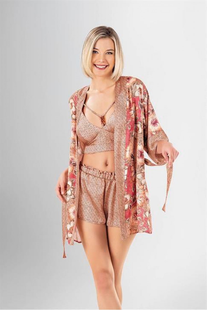 Arias Closet 3lü Şort Takımı Desenli