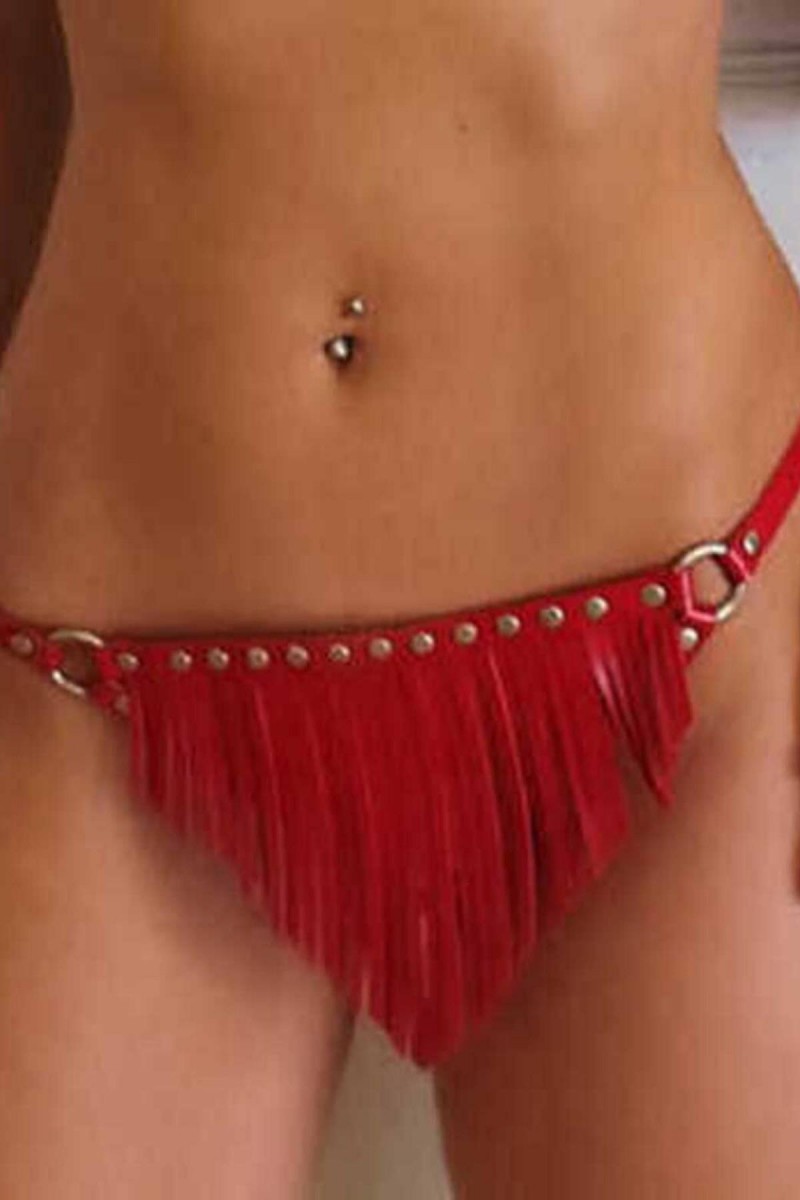 Arias Closet Yumuşak Deri Harness Fantezi Tanga