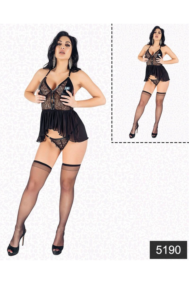 Arias Closet Lateks Dantelli Babydoll