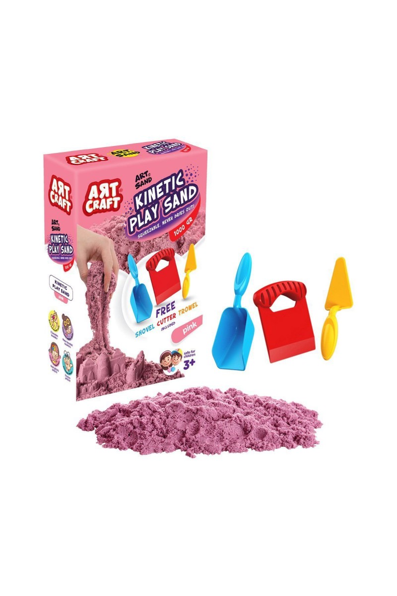 03693 Dede, Aksesuarlı Pembe Kinetik Oyun Kumu 1000 Gr