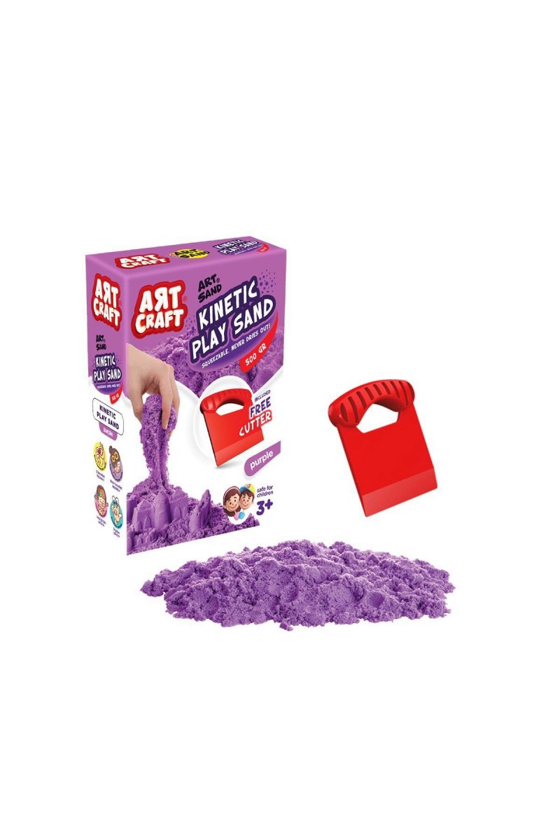 03689 Dede, Aksesuarlı Mor Kinetik Oyun Kumu 500 Gr