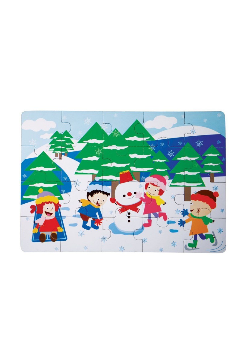 1278-cs Chiva, Kış Ahşap Yer Puzzle