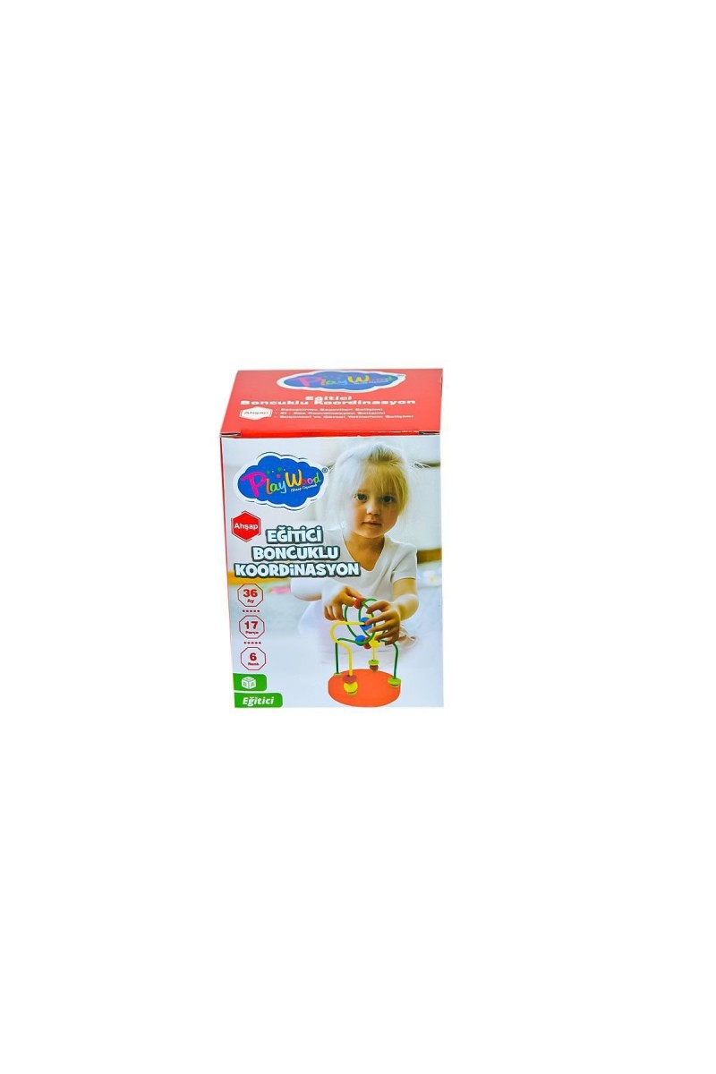 Ony-394  Ahşap Kutuda Mini Boncuklu Koordinasyon - Onyıl Oyuncak