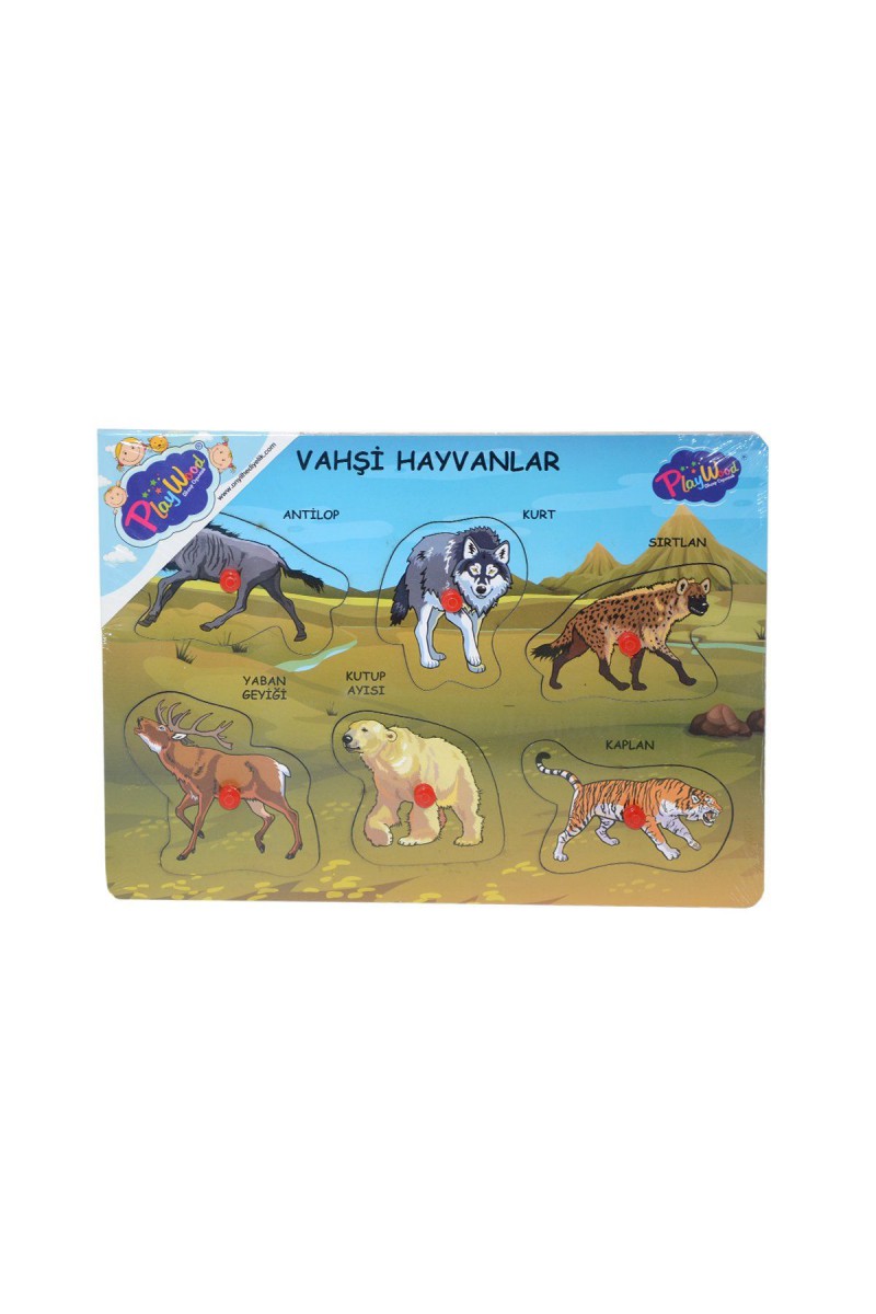 Ony-328 329 Onyıl, Ahşap Tutmalı Vahşi Hayvanlar