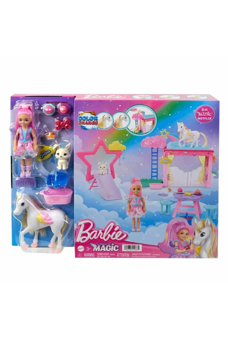 Hnt67 Barbie A Touch Of Magic Chelsea Ve Pegasus Oyun Seti