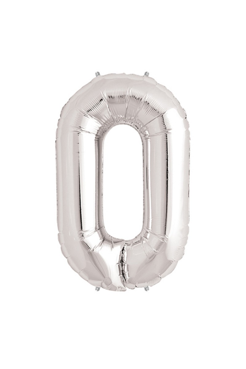 0 Rakam Folyo Balon Gümüş  40 inç