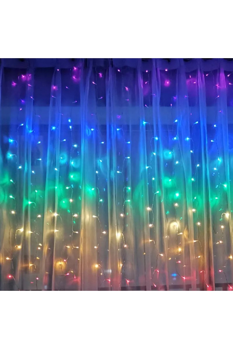 Perde Led  240 Ledli 8 Fonksiyonlu Dekor Lambası Rgb