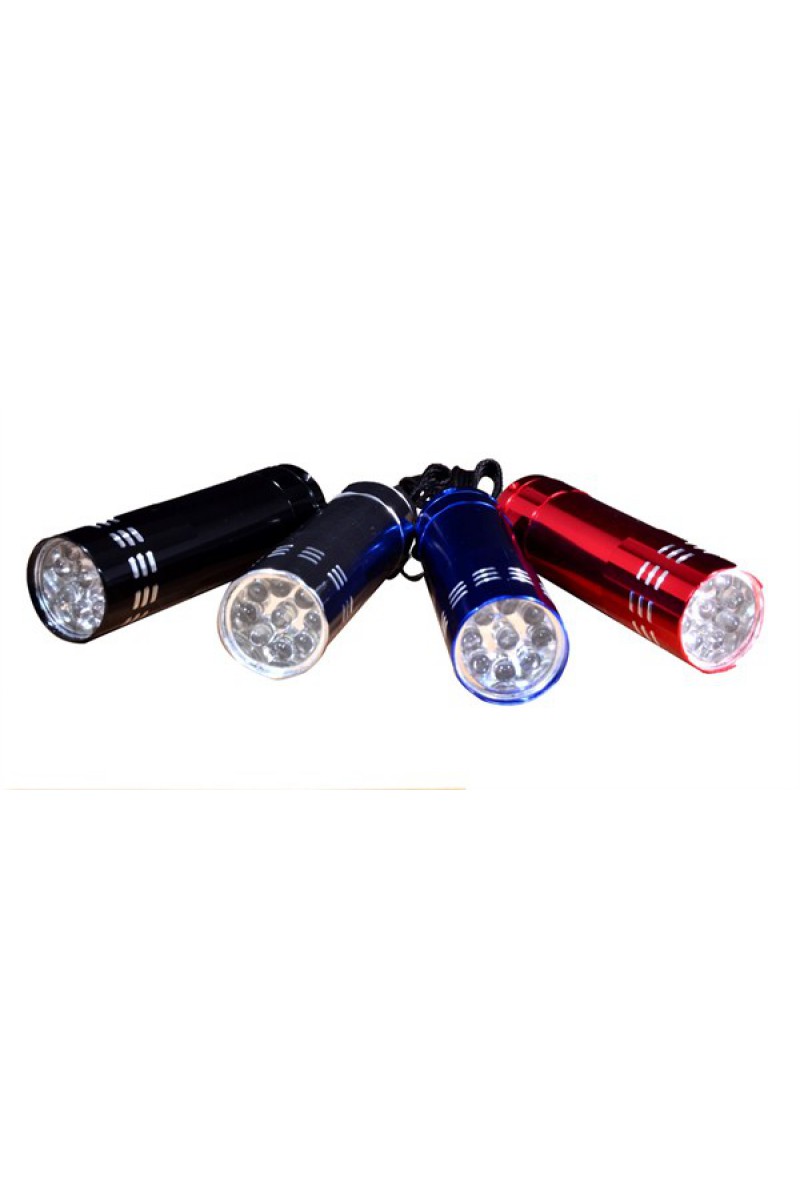Süper Parlak 9 Ledli Metal Mini El Feneri