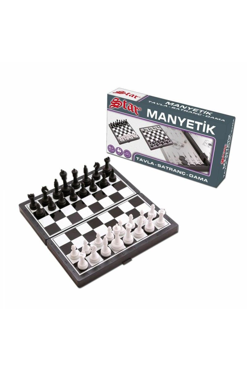 1050170 Manyetik Satranç-tavla 2si 1 Arada -starokey