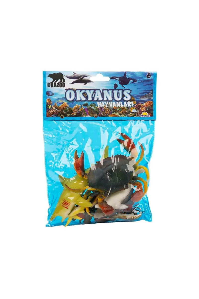 0709 Okyanus Hayvanları Poşetli Hayvan Oyun Seti Orta Boy