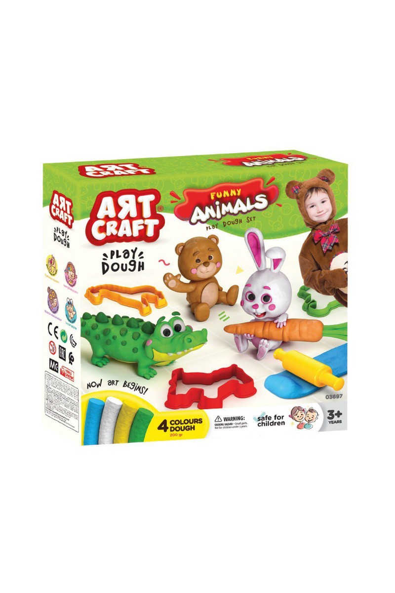 03697 Art Craft Eğlenceli Hayvanlar Hamur Set 200 Gr