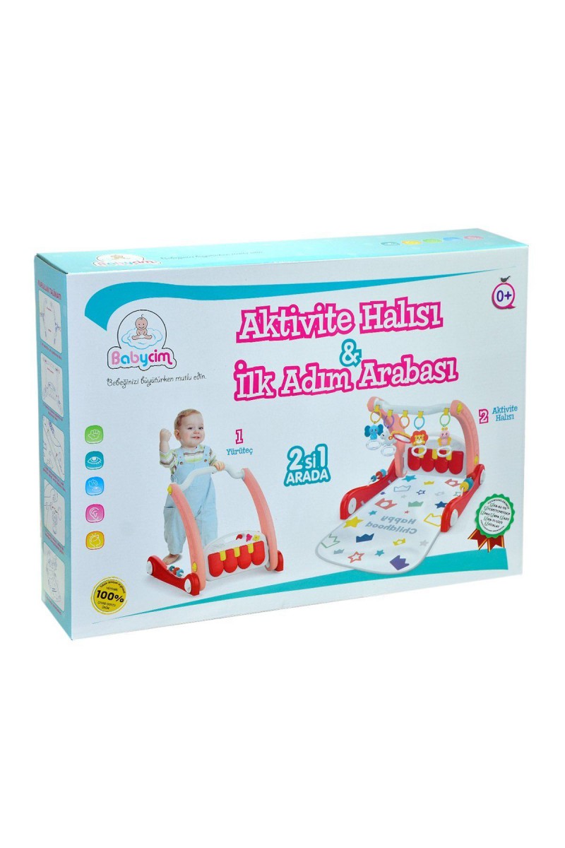 E0634 Aktivite Halısı&ilk Adım Arabası -pembe ,birlik