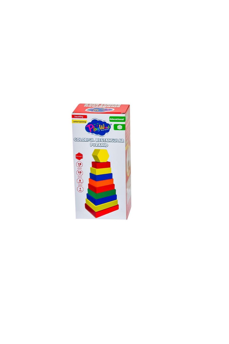 Ony-393 Ahşap Dikdörtgen Renkli Kule - Onyıl Oyuncak