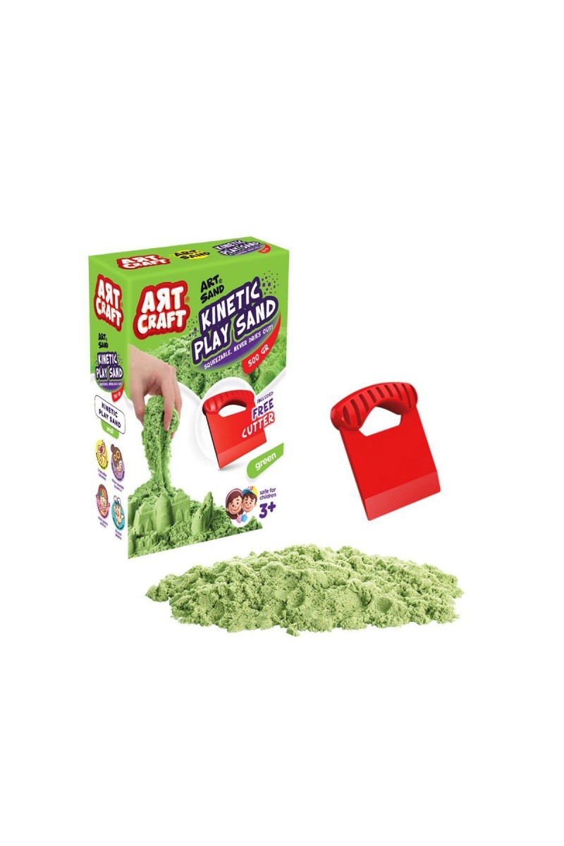 03687 Aksesuarlı Yeşil Kinetik Oyun Kumu 500 Gr -dede