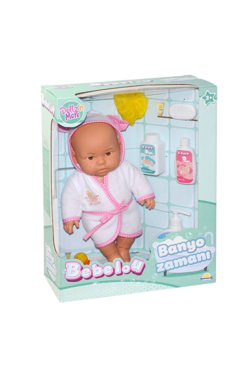 030031 Sunman, Bebelou Banyo Zamanı Bebek Seti, 35 Cm / +3 Yaş