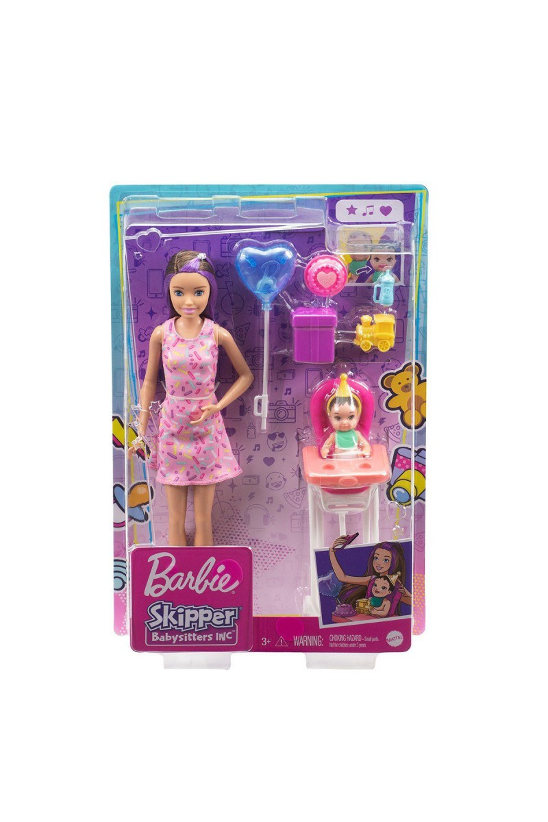 Fhy97 Barbie Bebek Bakıcısı Bebeği Ve Aksesuarları Oyun Seti
