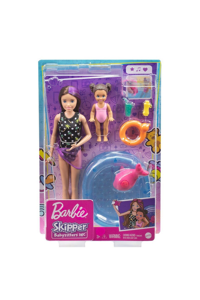 Fhy97 Barbie Bebek Bakıcısı Bebeği Ve Aksesuarları Oyun Seti
