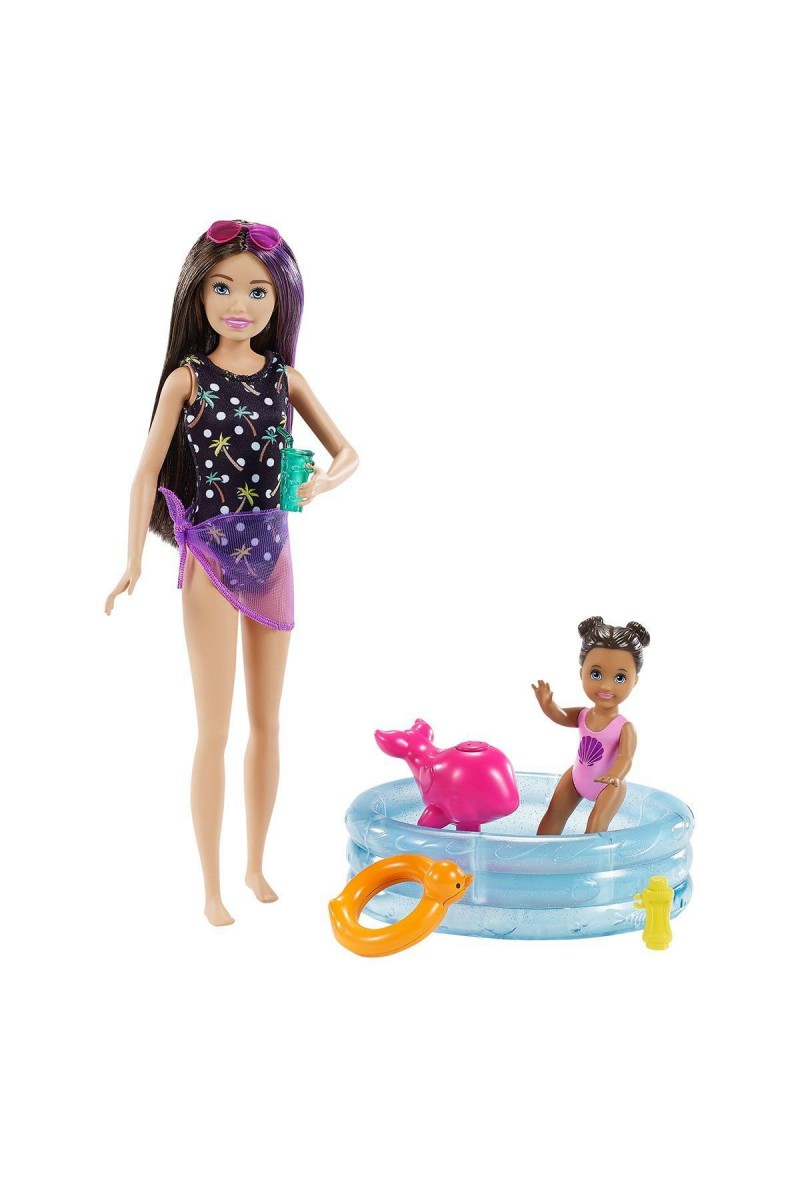 Fhy97 Barbie Bebek Bakıcısı Bebeği Ve Aksesuarları Oyun Seti