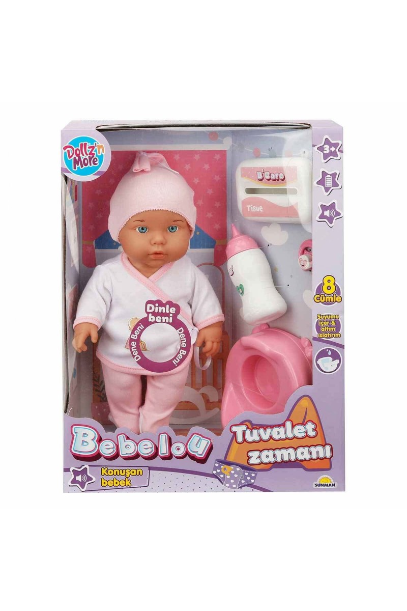 30011 Bebelou Tuvalet Zamanı Sesli Bebek Seti 35 Cm -sunman