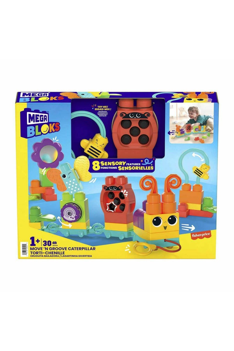 Hkn44 Mega Bloks® Hareketli Duyusal Gelişim Tırtılı 30 Parça +1 Yaş