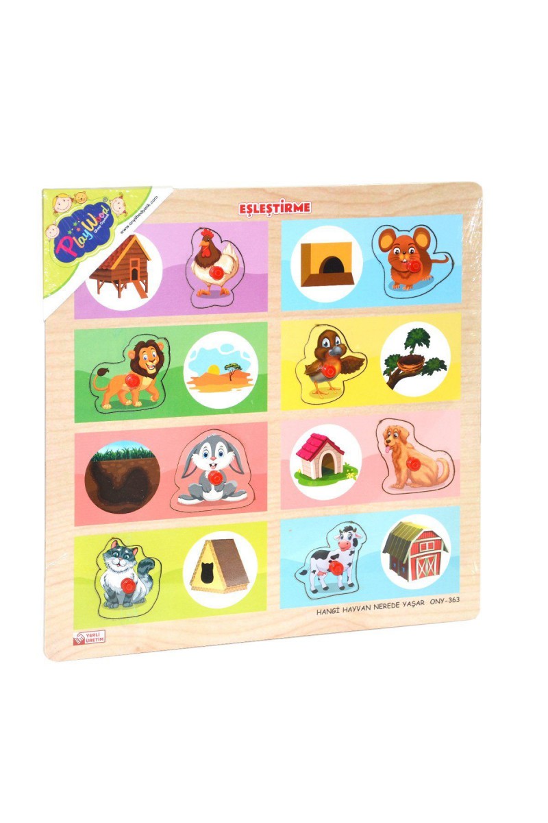 Ony-363-364 Ahşap Tutmalı Eşleştirme Hangi Hayvan Nerede Yaşar -onyıl