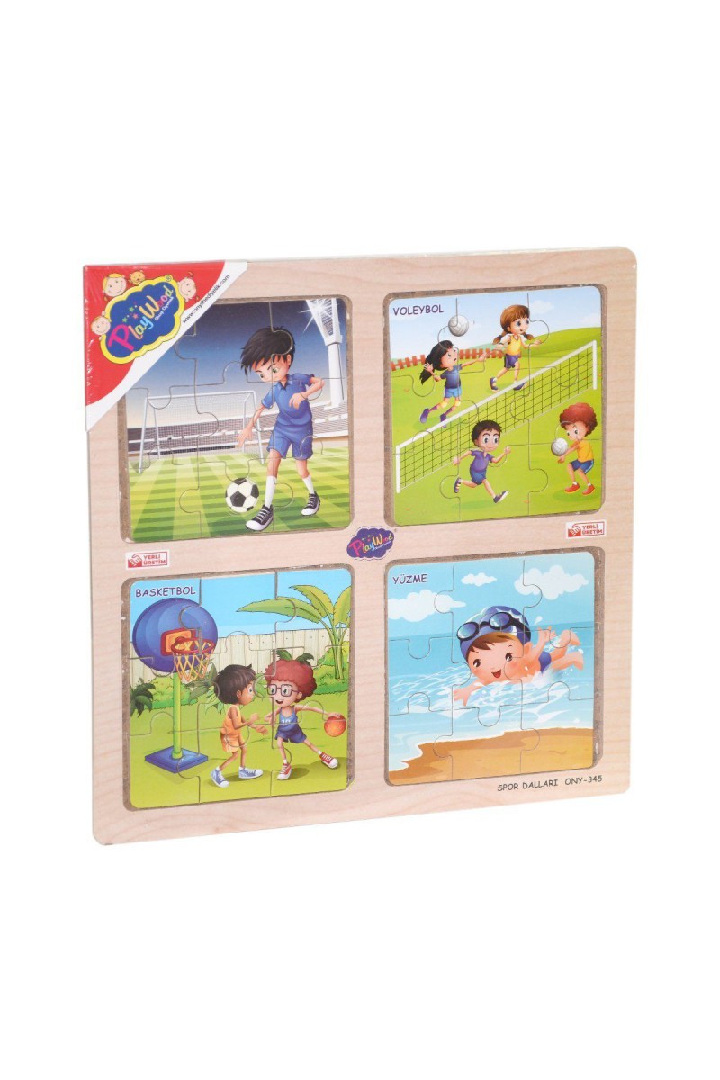 Ony-343/344/345/346 Ahşap Eğitici 4lü Puzzle -onyıl