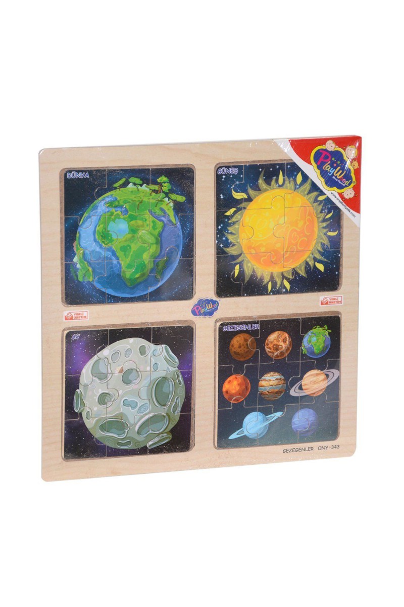 Ony-343/344/345/346 Ahşap Eğitici 4lü Puzzle -onyıl