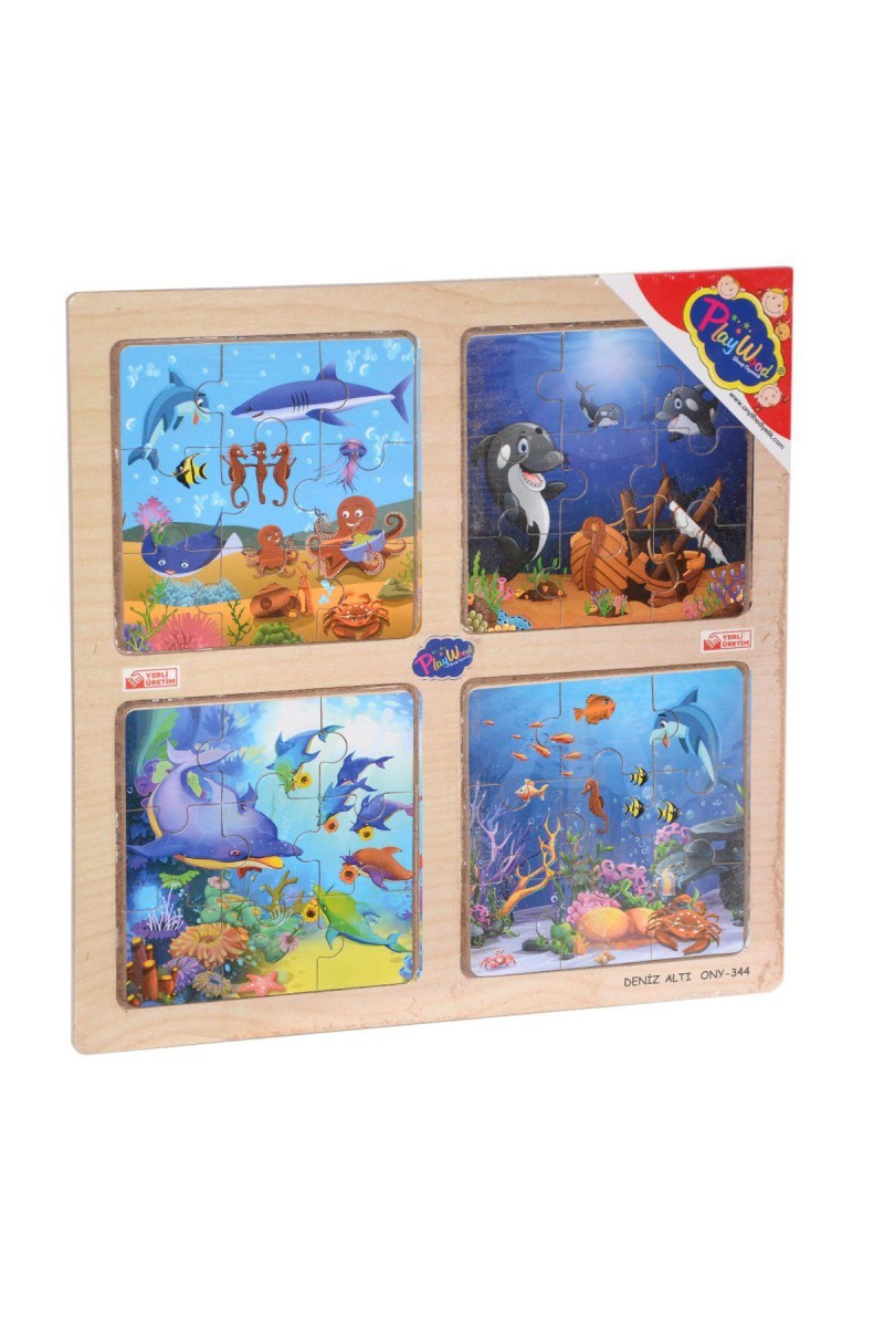 Ony-343/344/345/346 Ahşap Eğitici 4lü Puzzle -onyıl