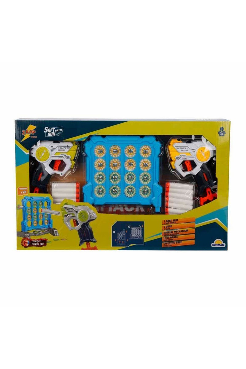 3574 Zapp Toys Hedef Tahtalı Sünger Dart Atan Silah Seti -sunman